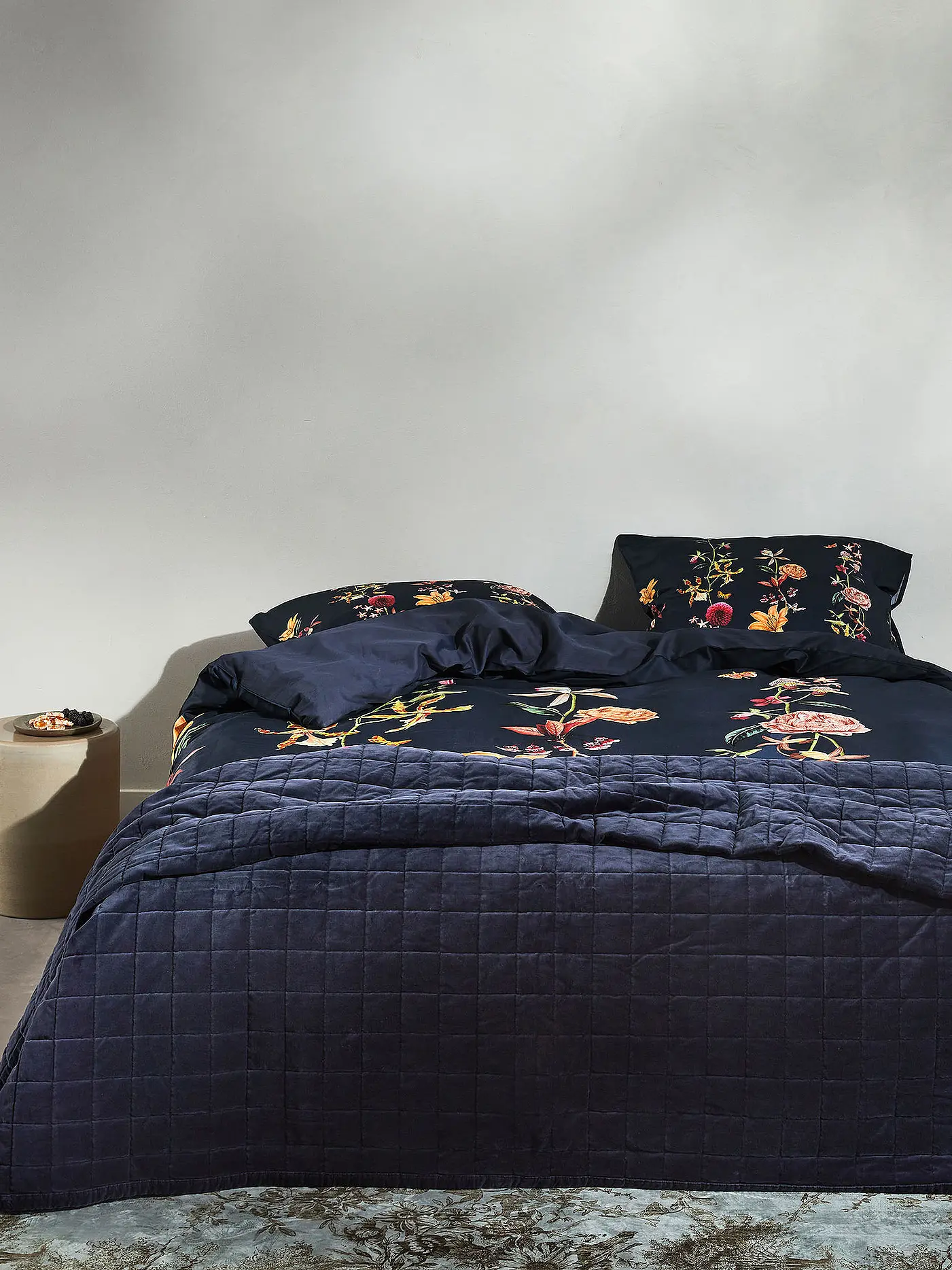ESSENZA | Satin Bettwäsche FEDA 2x 70x90cm/200x200cm Nightblue | 